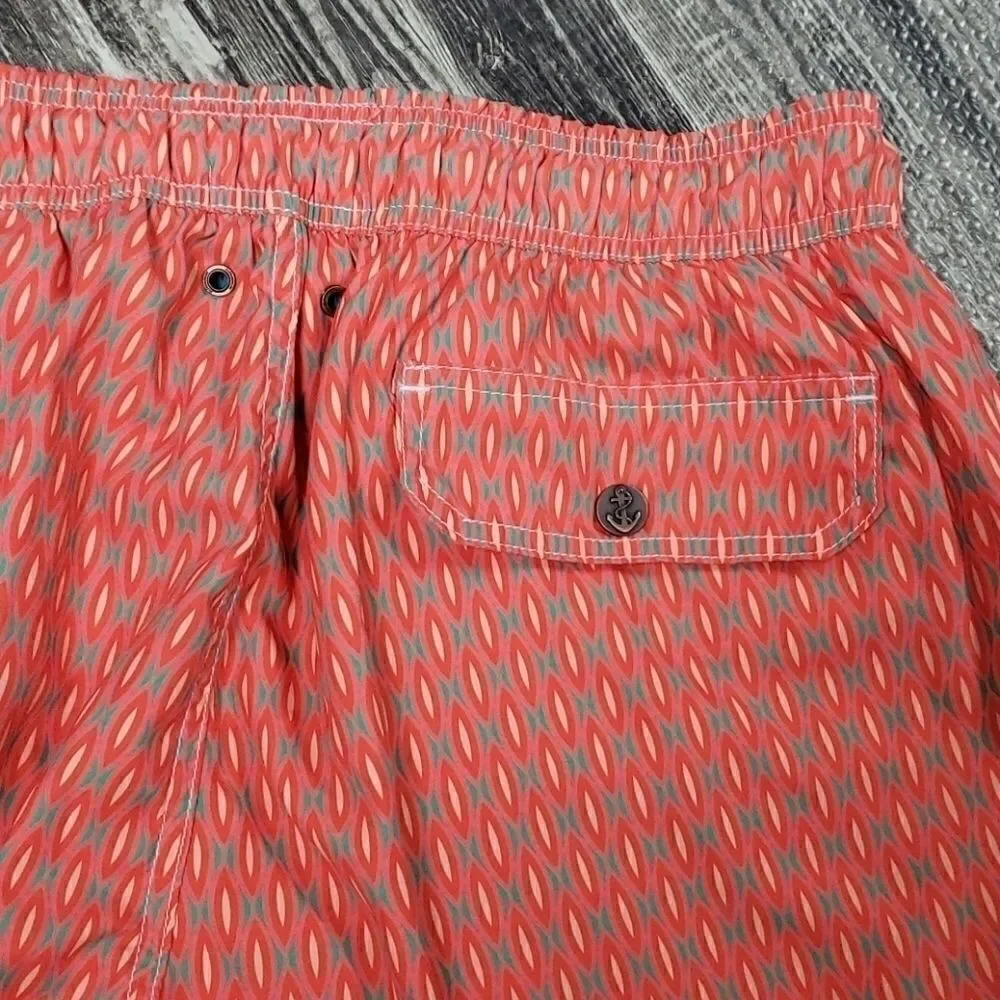 RETROMARINE CORAL/TEAL SWIM TRUNKS, SIZE XL